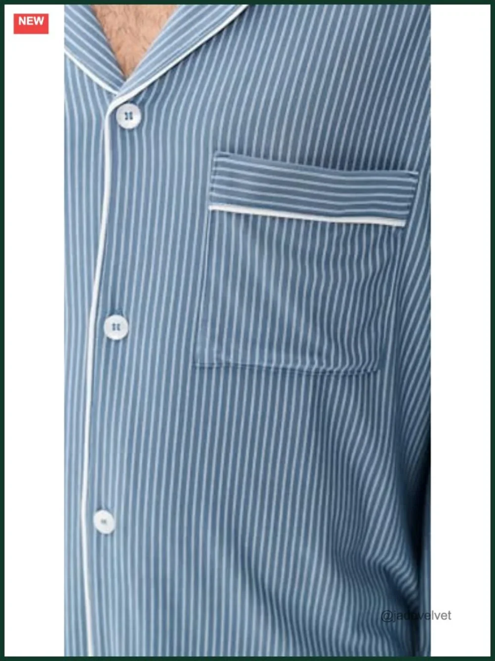 Men's Modal Long Sleeve Pajama Set with Pinstripe